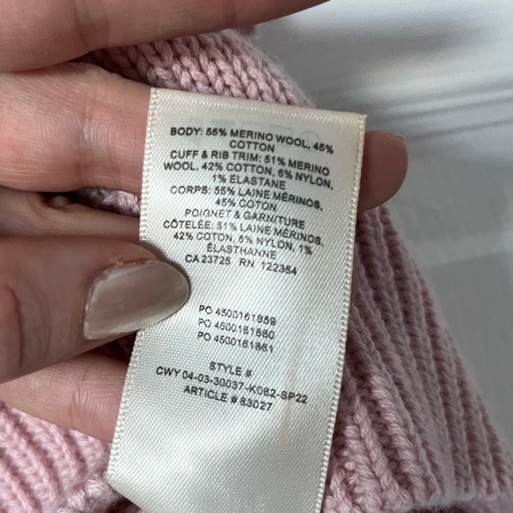 🌸 Aritzia Wilfred - Merino Wool Blend Fitted Sweater Vest, High Neck - Pink - Picture 5 of 8